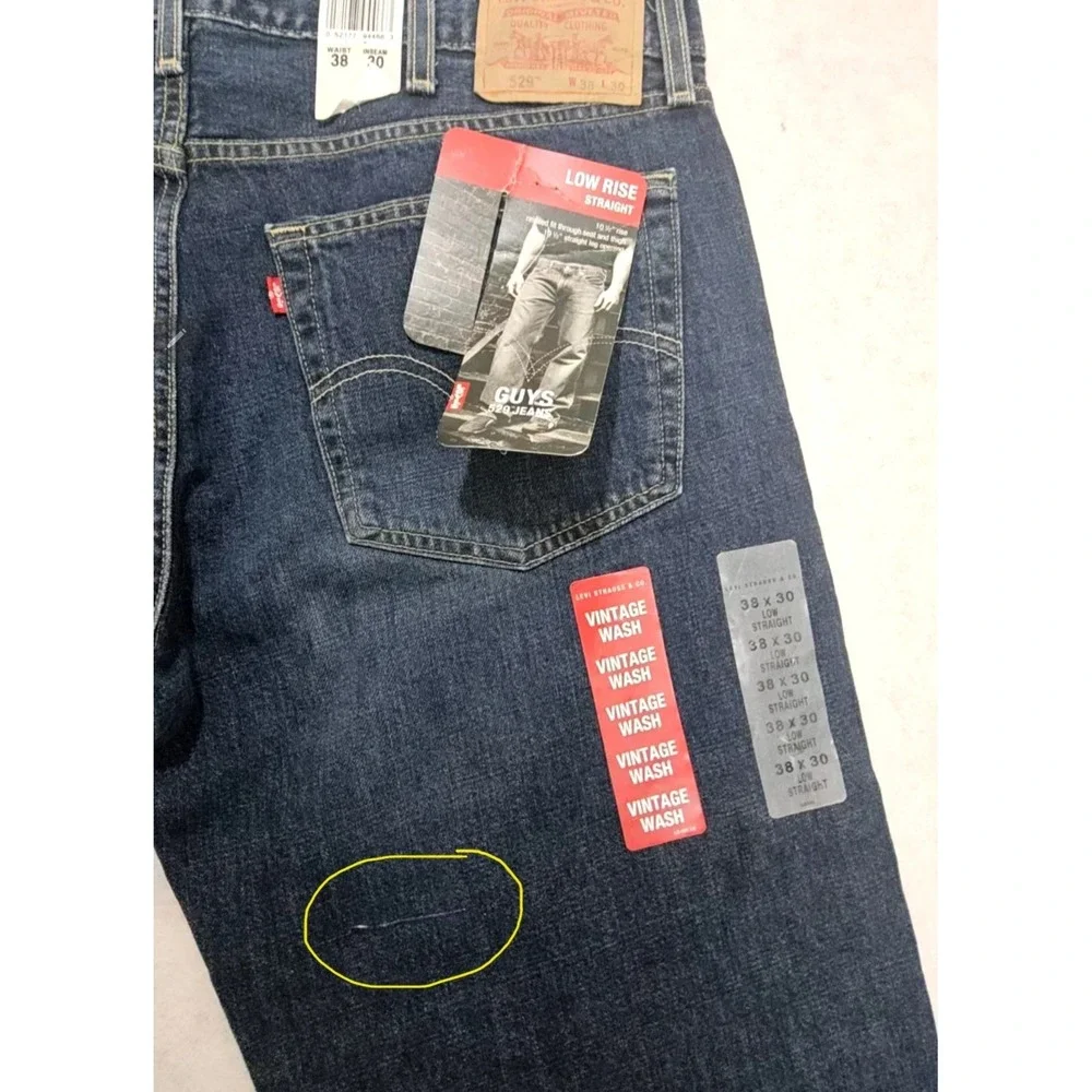 Levis 529 Jeans Mens Sz 38 X 30‎ NEW Vtg 2002 Y2K  Low Rse Straight Relaxed Fit